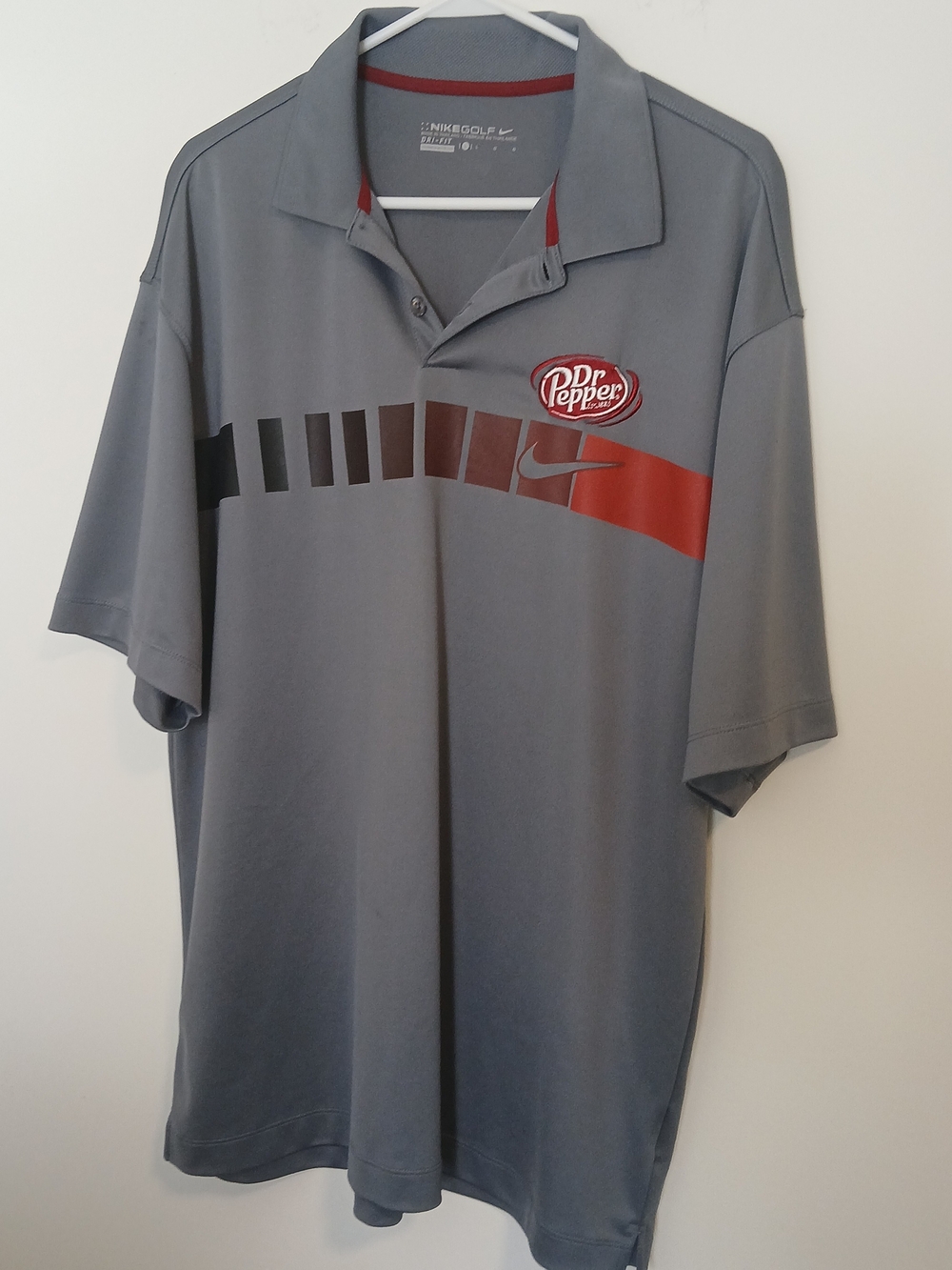 Nike Golf Men’s Gray & Red Dr Pepper Golf Polo Shirt